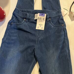 HUE GIRLZ Stretch Denim Leggings Blue Large 10-12